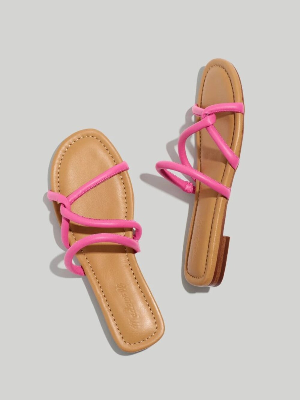 New Madewell $98 The Amel Leather Slide Sandal in Raspberry Frosting Size 9